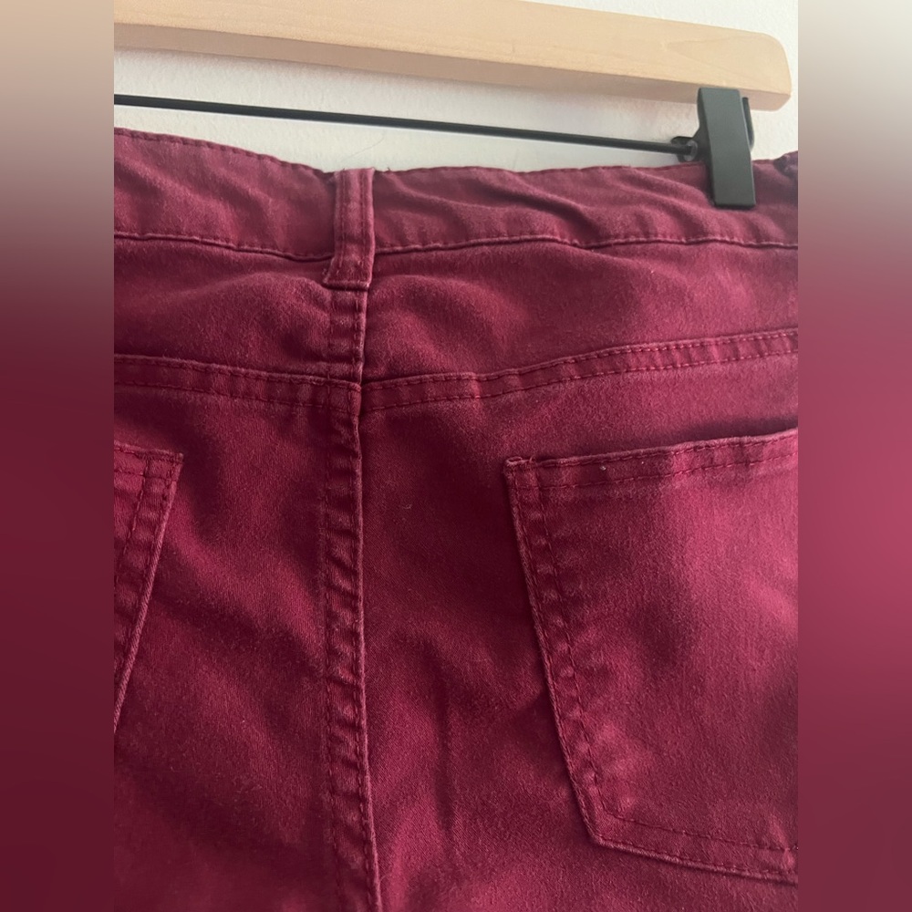 Celebrity Pink Jeans | Burgundy Stretch Skinny Pants | Women’s Size 7 - Picture 5 of 7